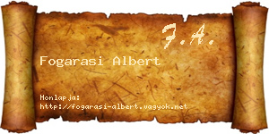 Fogarasi Albert névjegykártya